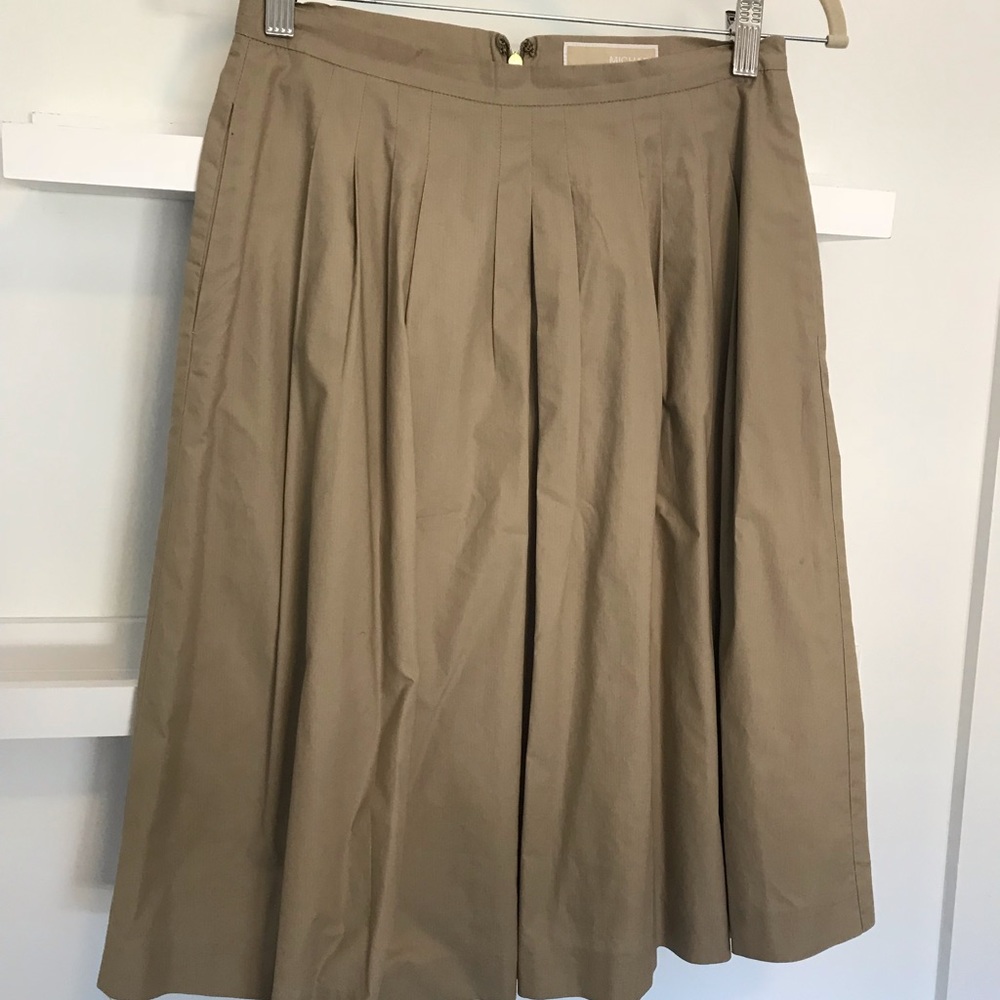 Michael Kors Pleated Khaki Skirt